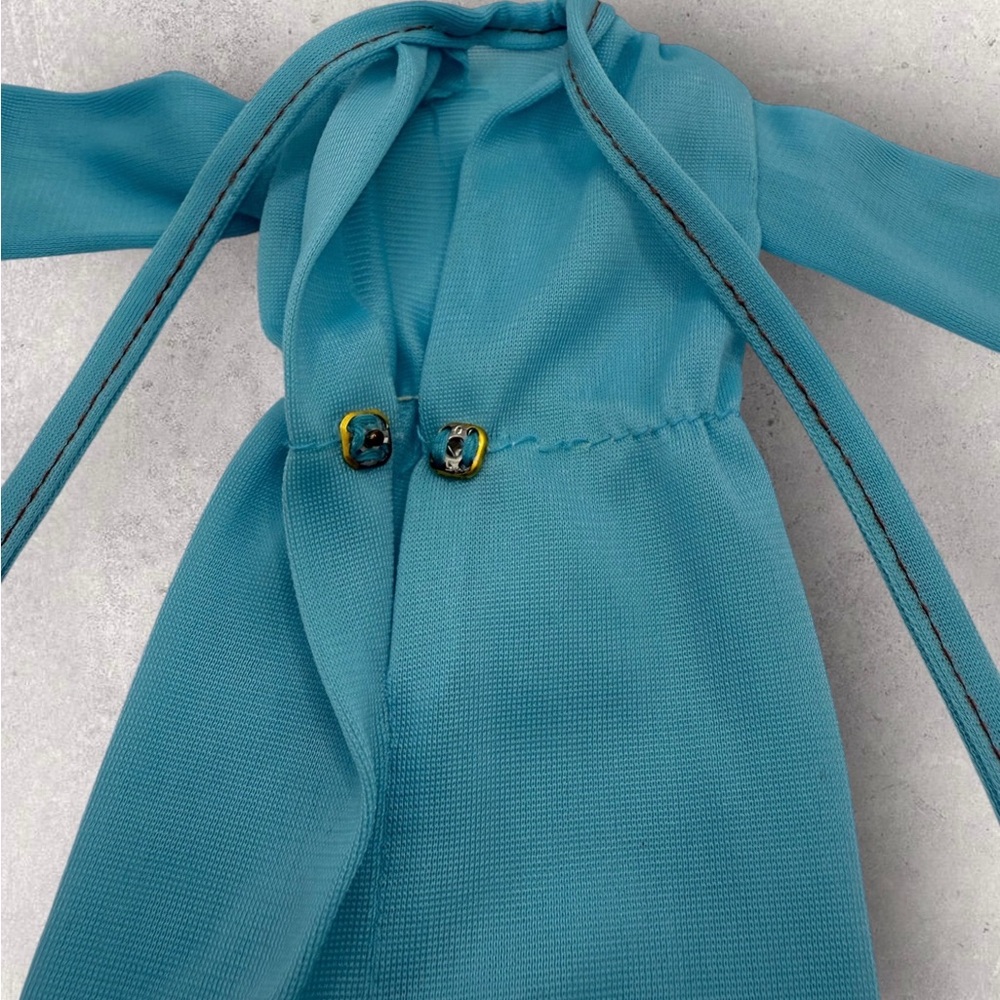 Vintage Barbie Best Buy Doll Dress 2556 Clothes Blue Career Tie Bow Tricot 1976 - Picture 6 of 6